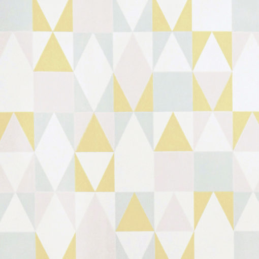 Tapeta Majvillan 109-01 ALICE PINK/YELLOW żółta trójkąty
