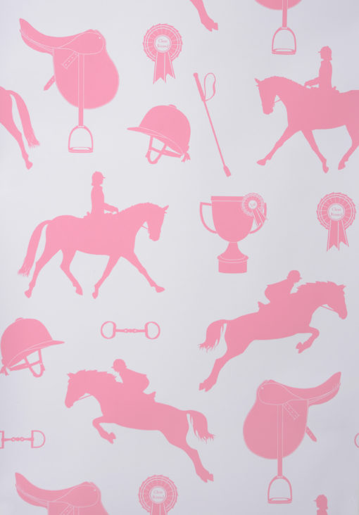 Tapeta Hibou Home „Konie” różowa w konie