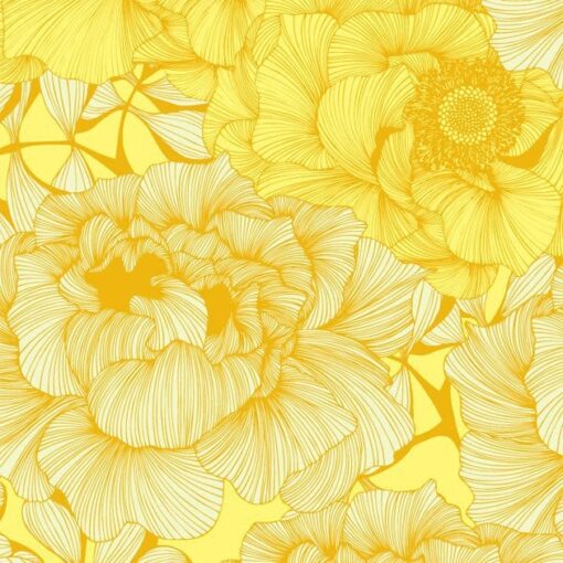 Tapeta w Kwiaty Róży w kolorze żółtym