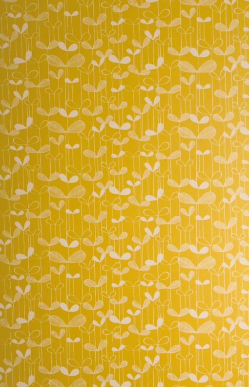 Tapeta Miss Print Saplings Yellow with White