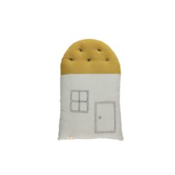 Poduszka „Mały Dom” w kolorze żółtym i beżowym
