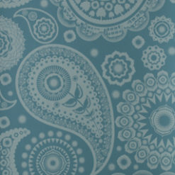 Tapeta retro paisley w kolorze błękitnym
