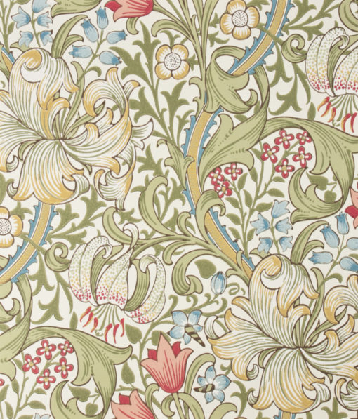 Tapeta Morris and Co. Archive Wallpapers 210398 Golden Lily Green/Red