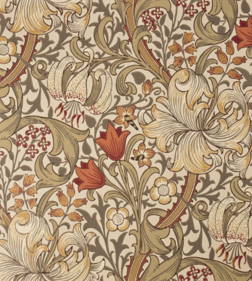 Tapeta Morris and Co. Archive Wallpapers 210400 Golden Lily Biscuit/Brick
