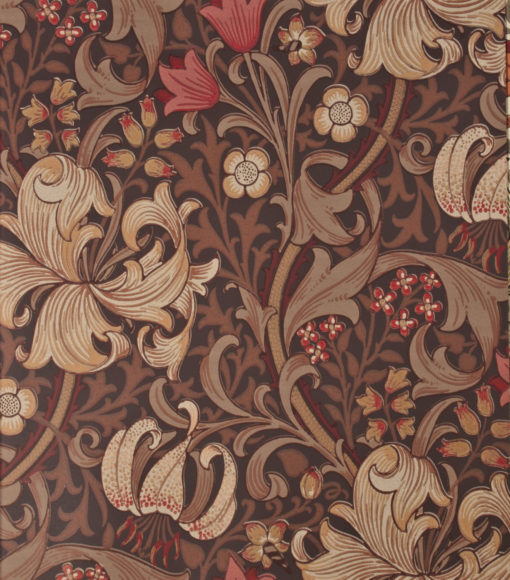 Tapeta Morris and Co. Archive Wallpapers 210402 Golden Lily Fig/Burnt orange