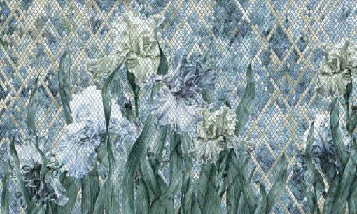 Tapeta Wonderwall Iris 35 0763 03 niebieska kwiaty