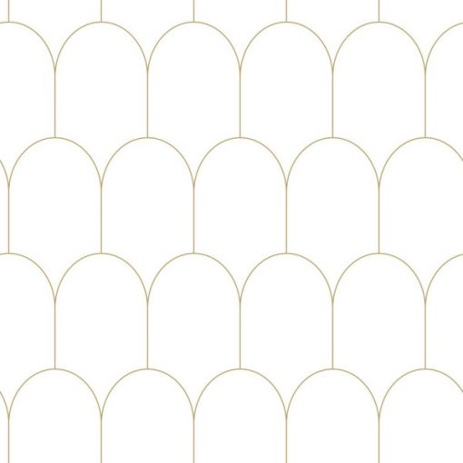 Tapeta Esta Home Art Deco 139139 biała złote łuki
