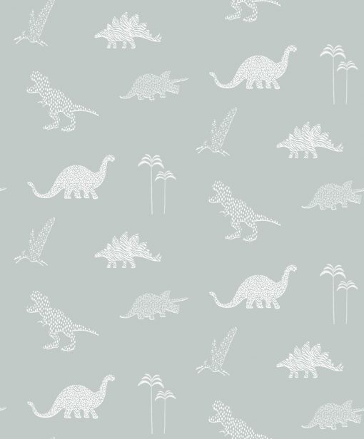 Tapeta BN Walls Doodleedo 220782 szara dinozaury