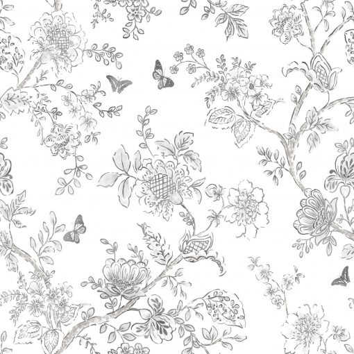 Tapeta Galerie Homestyle FH37540 czarno biała kwiaty