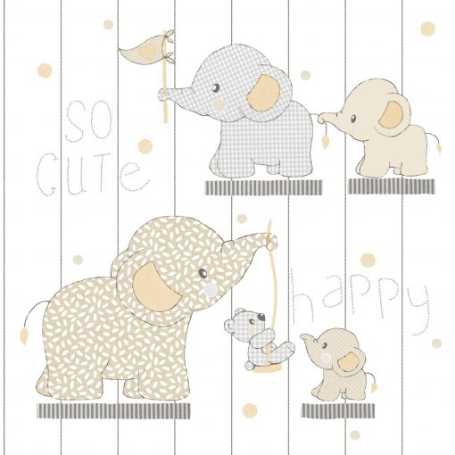 Tapeta Cristiana Masi Mondo Baby 13020 biała słonie