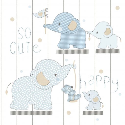 Tapeta Cristiana Masi Mondo Baby 13021 biała słonie