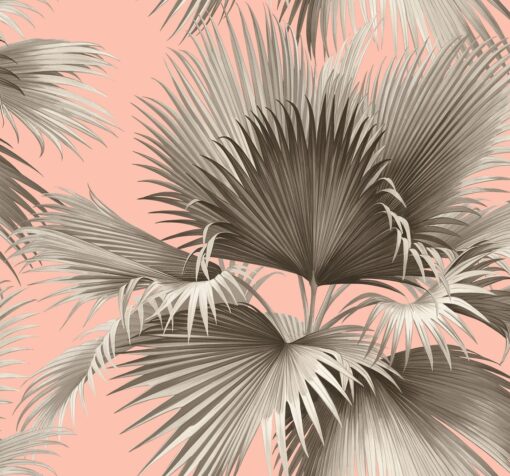Tapeta Wallquest Newport EC81901 Summer Palm różowa liście palmy