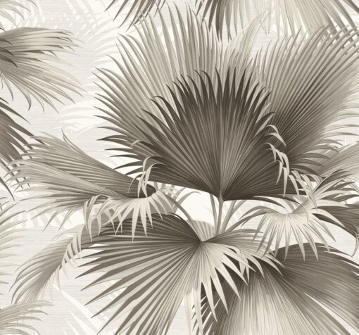 Tapeta Wallquest Newport PS40100 Summer Palm biała szare liście palmy
