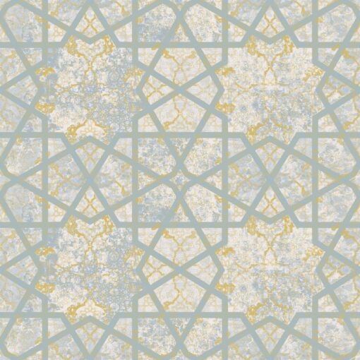 Tapeta Shiraz SR28303 błękitna złoty ornament