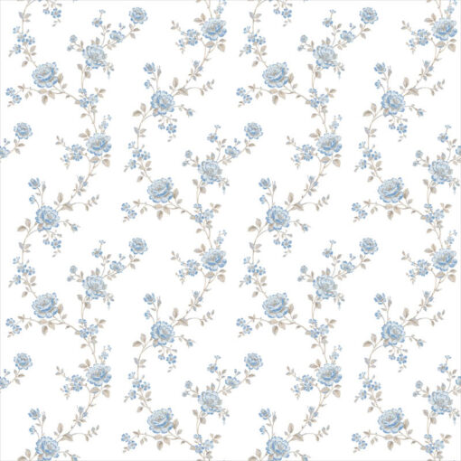Tapeta Id-Art Mariola 70102 biała niebieskie róże