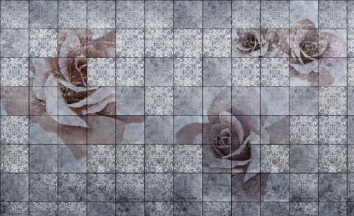 Fototapeta Skinwall In Between 27 A róże azulejo