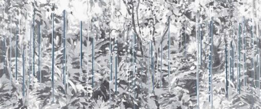 Fototapeta Feathr Raindrops Blue szare drzewa dżungla