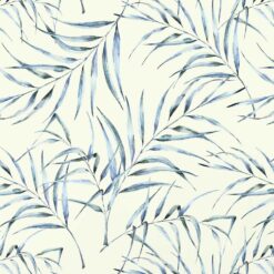 Fototapeta Feathr Palm Breeze (Watercolour Palm Leaf)  Blue niebieskie liście palmy