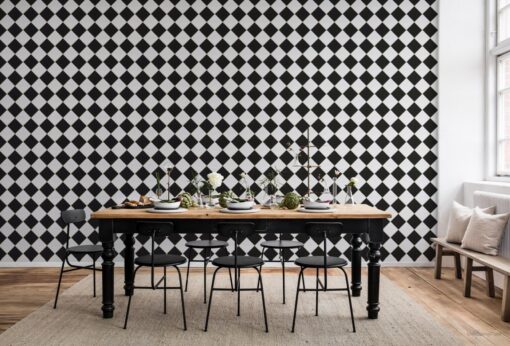 Fototapeta Rebel Walls Diamond Tiles R14881 geometryczna czarno biała