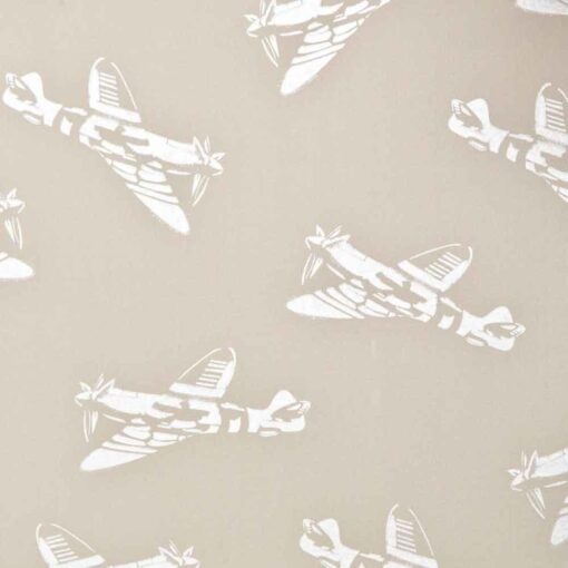 Tapeta Paper Boy Spitfires Stone beżowa w samoloty