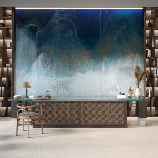 Panel szklany dekoracyjny Tecnografica Nazare 3 niebieski abstrakcja