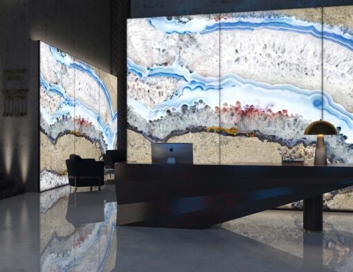 Panel szklany dekoracyjny Tecnografica Giant Agate 3 szary kamień