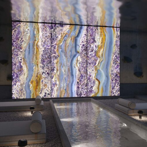 Panel szklany dekoracyjny Tecnografica Indigo 3 fioletowy kamień