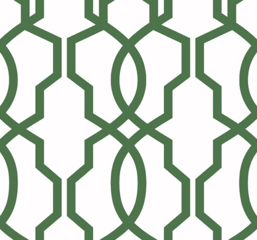 Tapeta York Wallcoverings Geometric GM7519 biała zielony trellis