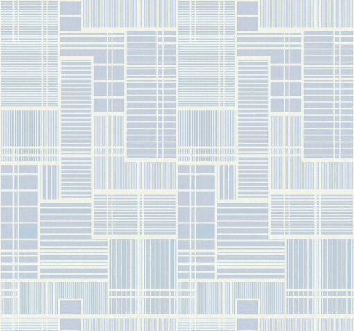 Tapeta York Wallcoverings Geometric GM7531 Remodel biała niebieska mozaika