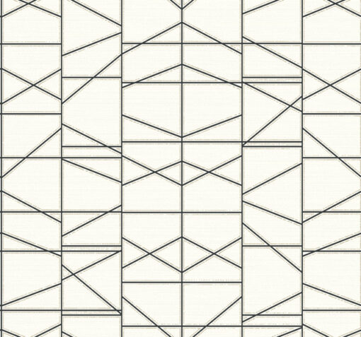Tapeta York Wallcoverings Geometric GM7546 biała w czarne linie