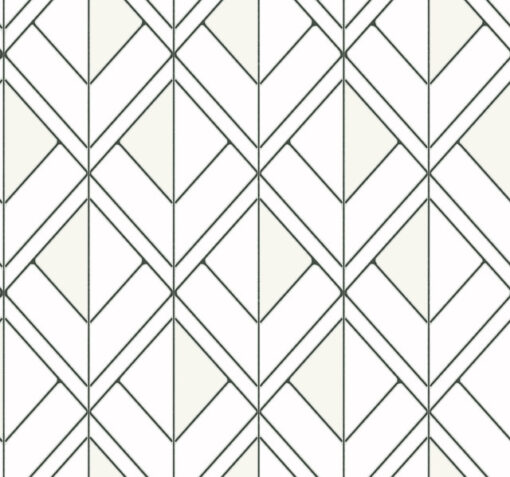Tapeta York Wallcoverings Geometric GM7552 biała Art Deco