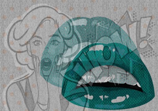 Fototapeta Tecnografica Suzie Deco Blue komiks twarz kobiety