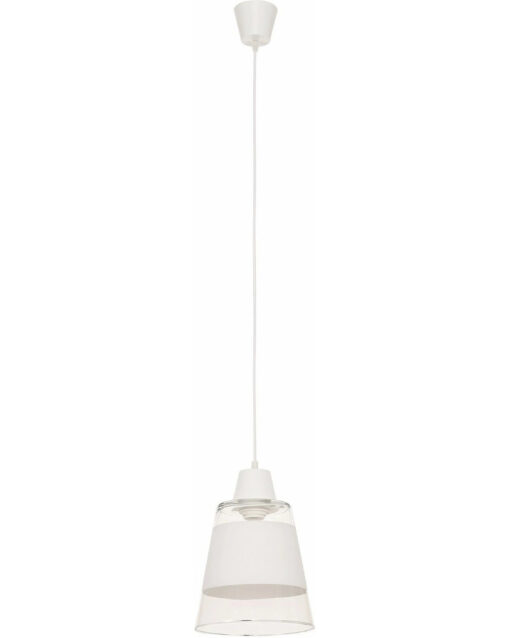 TK Lighting lampa wisząca biała szklany klosz Trick 939