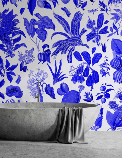 Fototapeta PaperMint Fleurs d'Antan bleu niebieskie kwiaty