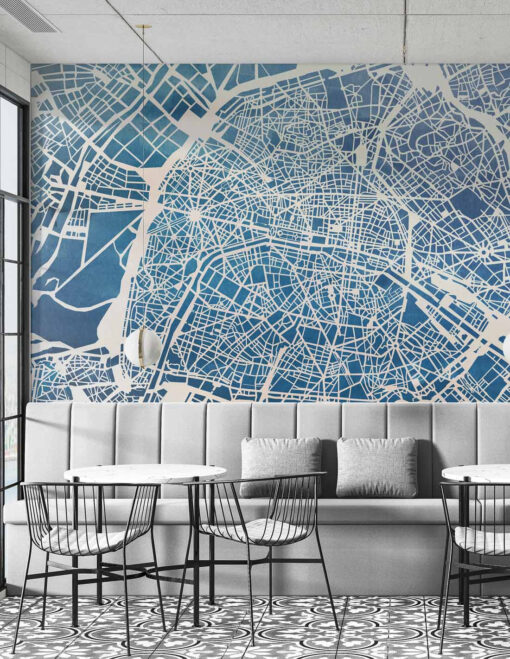 Fototapeta PaperMint Plan de Paris niebieska mapa