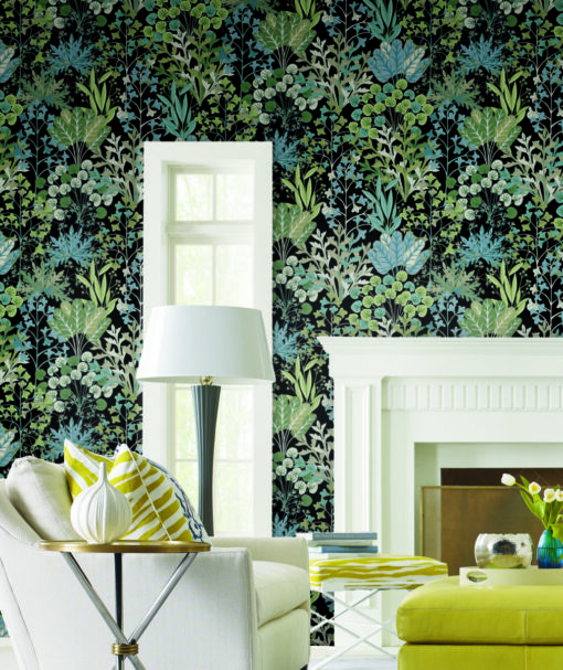 Tapeta York Wallcoverings Blooms Second Edition BL1811 Forest Floor liście kwiaty