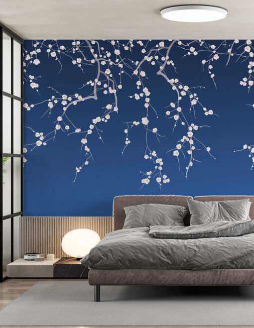 Fototapeta PaperMint Sakura Bleu Fonce kwitnąca wiśnia