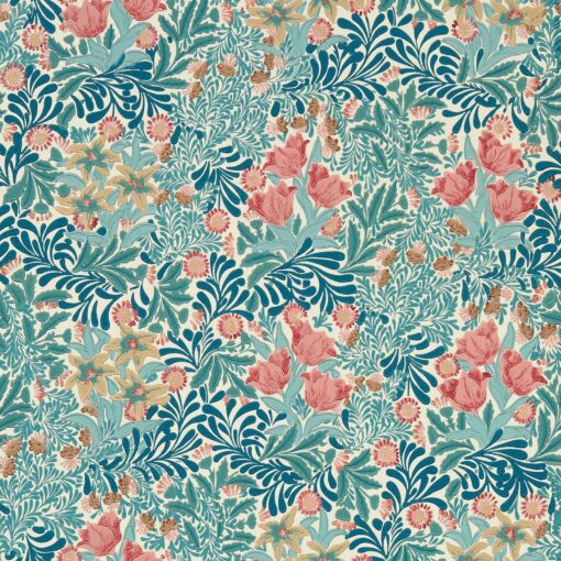 Tapeta Morris & Co. Emery’s Walkers House Collection 217203 Bower  Indigo Barbed Berry kwiaty vintage