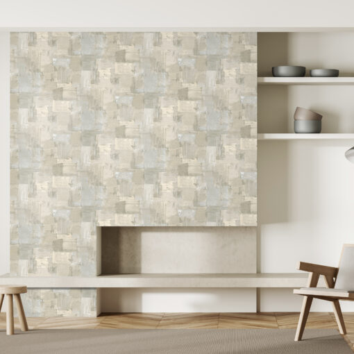 salon biała Tapeta Hohenberger Divino 65293 Herkules Sand Beige geometryczna mozaika