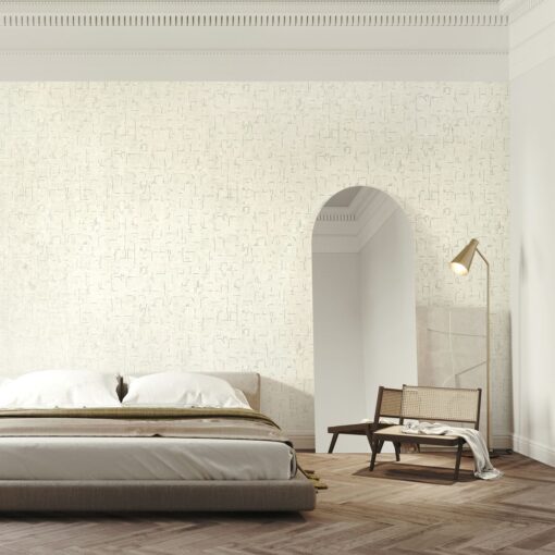 sypialnia biała Tapeta Hohenberger Divino 81321 Vesta Matte Cream abstrakcja