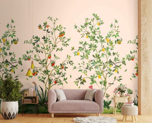 Fototapeta Wallquest Daisy Bennett Mural Collection DB30301M Citrus Grove Mural drzewa ptaki