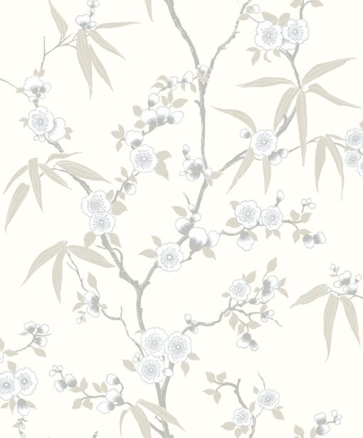 Tapeta w kwiaty kwitnąca wiśnia Wallquest White Heron EW11107