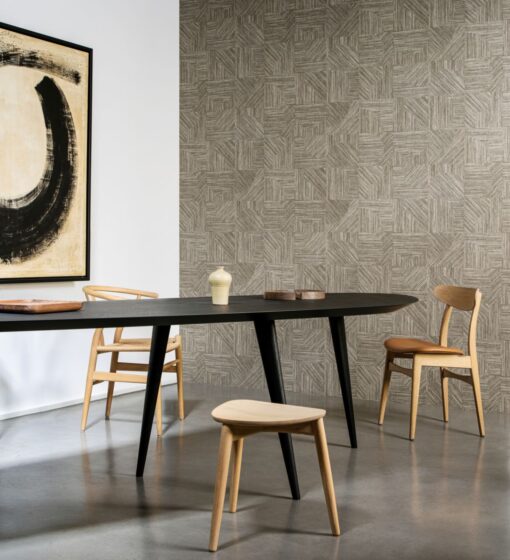 jadalnia szara Tapeta geometryczna 3d Arte Tangram 24085 Splice Sandstone